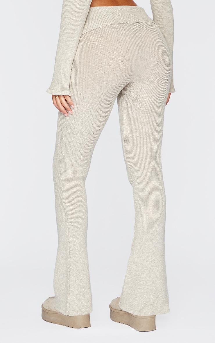 Tall Stone Knitted Foldover Waist Flared Pants Product Image