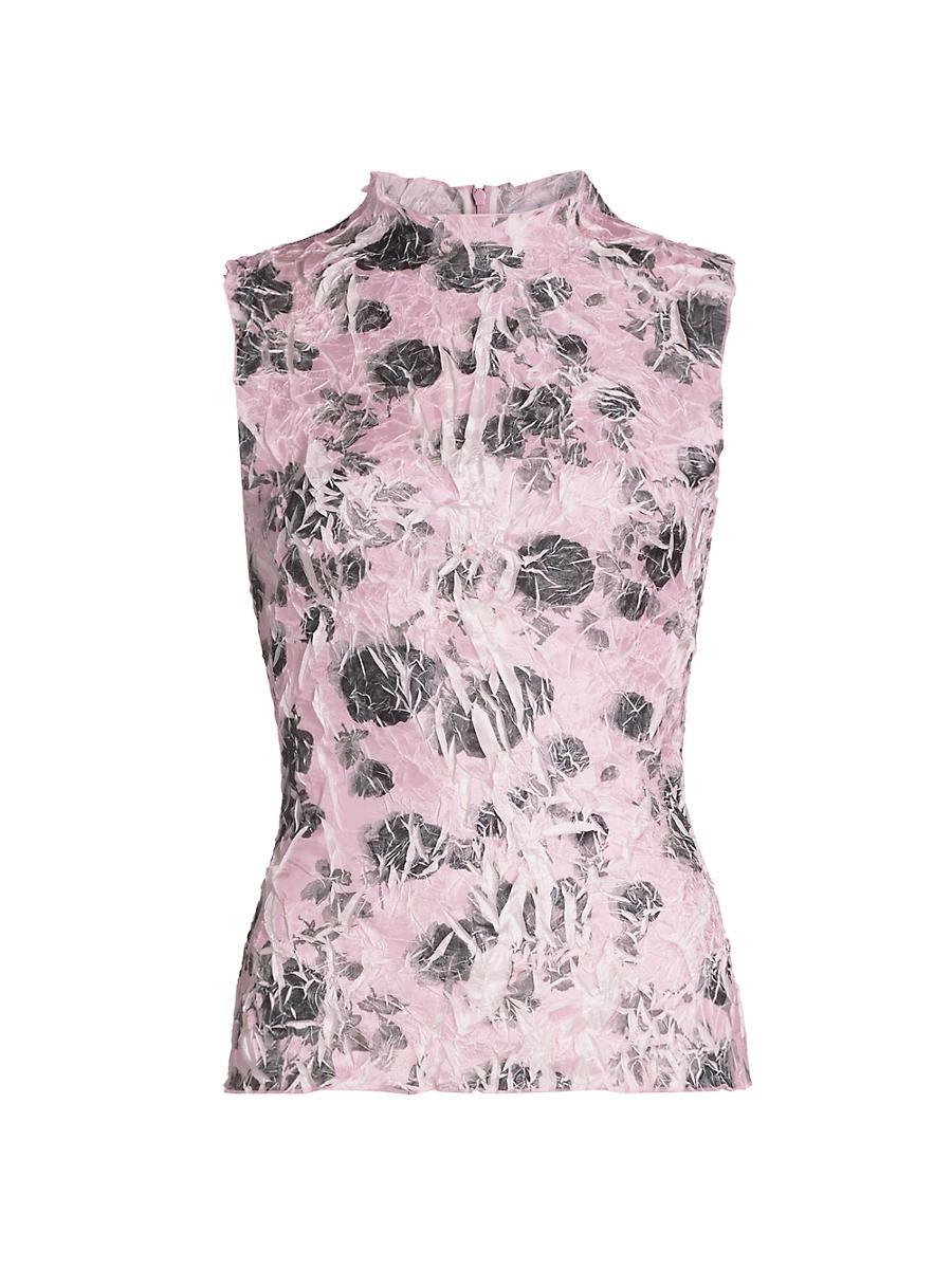 Womens Floral Shibori-Dyed Sleeveless Top Product Image