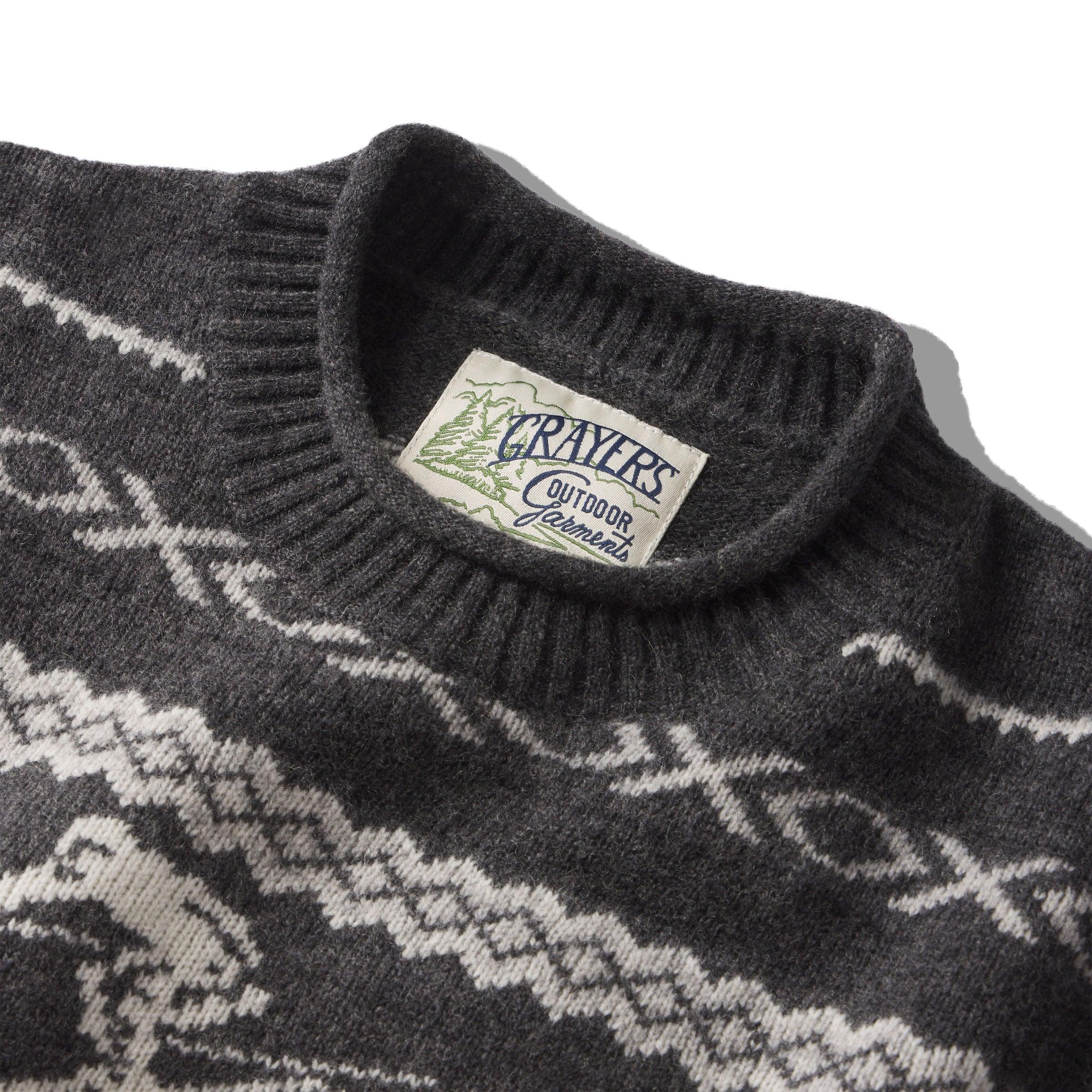 Retro Ski Roll neck - Charcoal White Product Image
