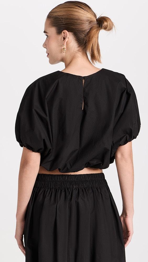 MIKOH Opihi Bubble Sleeve Crop Top | Shopbop Product Image