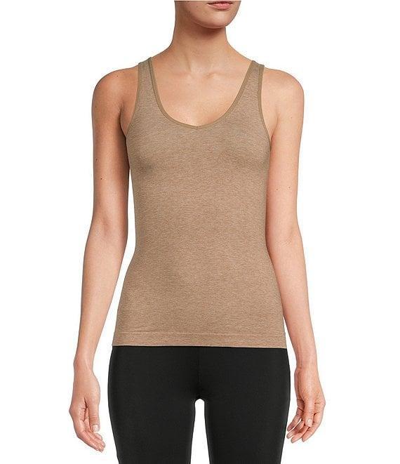 Modern Movement Seamless Scoop Neck Sleeveless Cotton Blend Tank Product Image