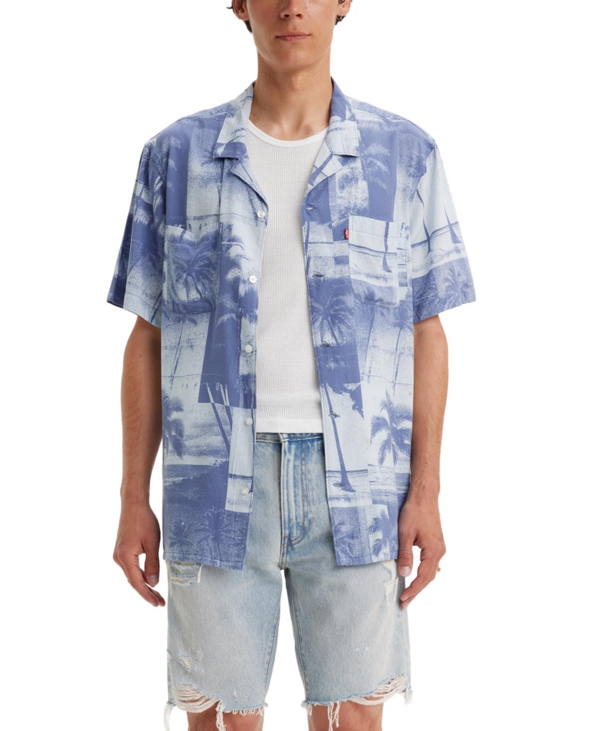 Levis Mens Relaxed-Fit Camp Collar Shirt Product Image
