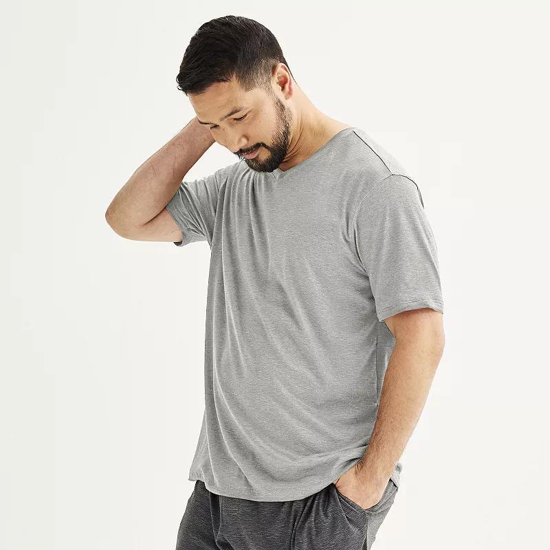 Big & Tall Sonoma Goods For Life® Supersoft V-Neck Pajama Shirt, Men's, Size: 2XB, Medium Gray Space Dye Product Image