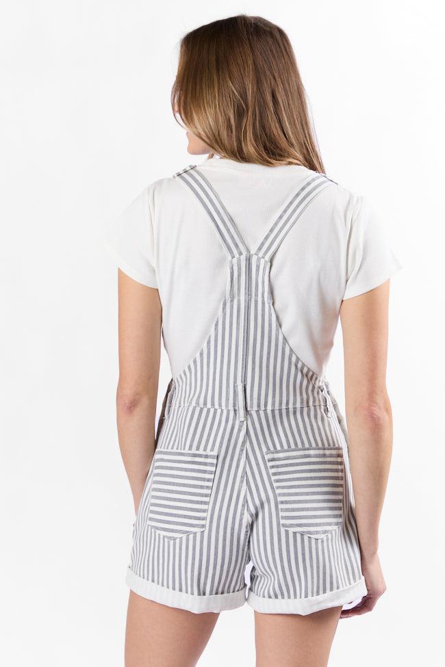 My Favorite Relaxed Stripe Stretchy Shorts Overalls SALE Product Image