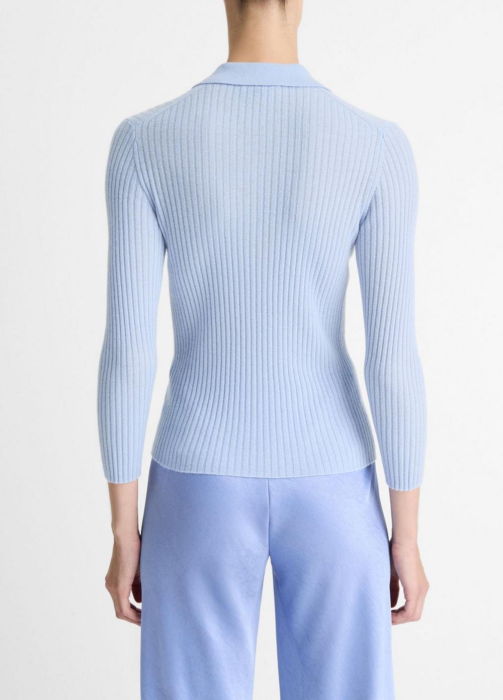 Womens Cashmere-Blend Polo Sweater, Kyanite, Size XL Vince Product Image