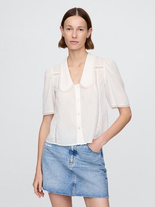 Lace Peter Pan Collar Top Product Image