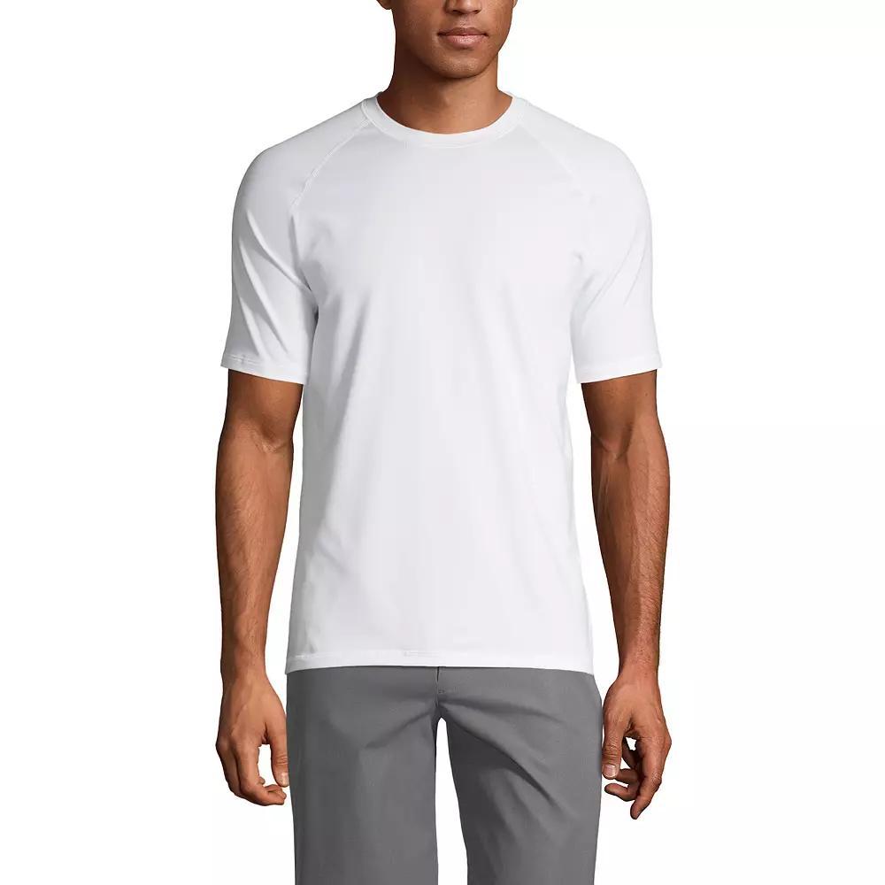 Men's Lands' End School Uniform Short Sleeve Active Tee, Size: Large, Gray Grey Product Image