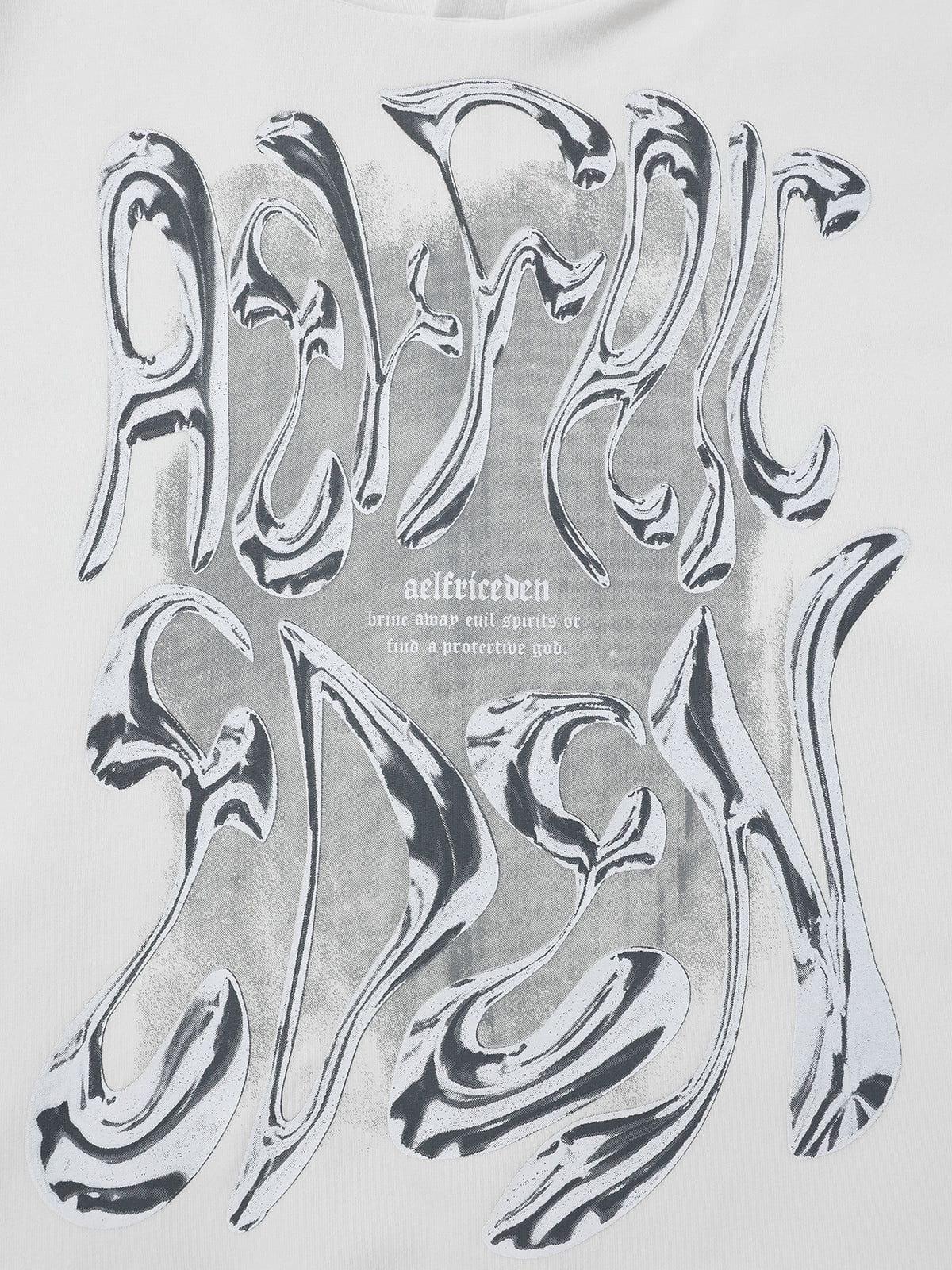 Aelfric Eden Futuristic Liquid Metal Design Hoodie Product Image