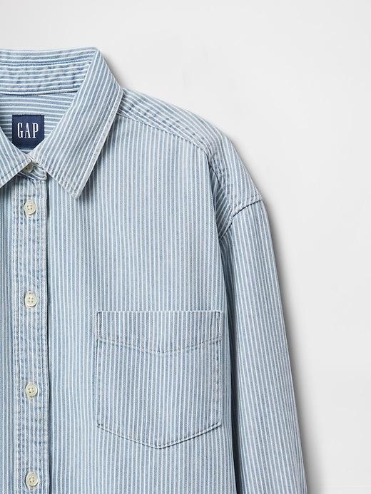 Denim Stripe Big Shirt Product Image