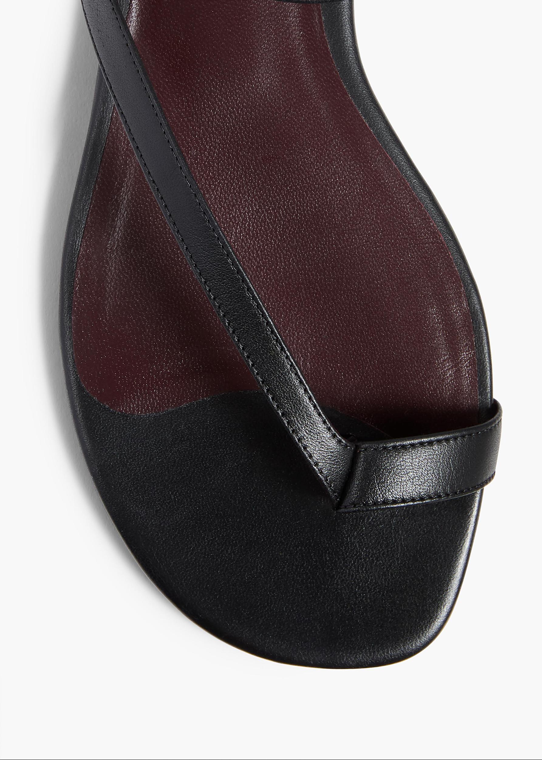 Aimee Kitten Heel Sandal in Black Leather Product Image