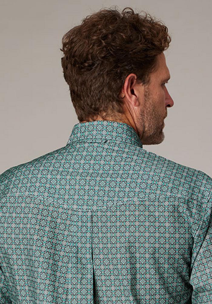 Roper® Men's L/S Grey Print Button Shirt Product Image