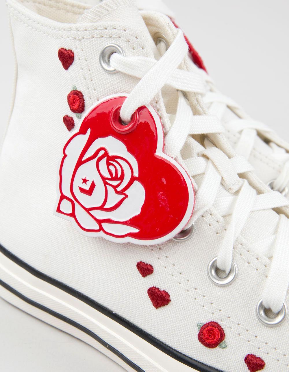 CONVERSE Chuck Taylor All Star Roses Embroidered Womens High Top Shoes Product Image