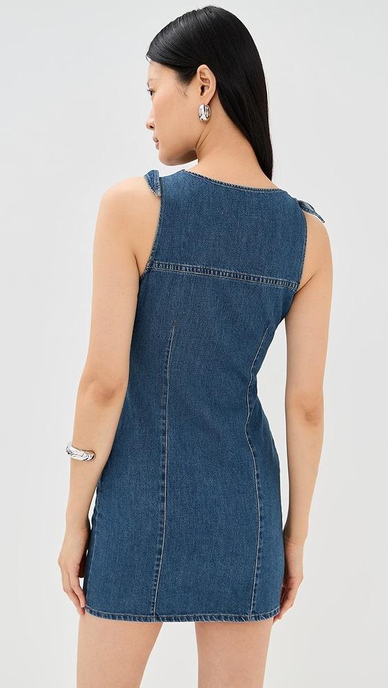 Coperni Denim Asymmetric Flower Mini Dress | Shopbop Product Image