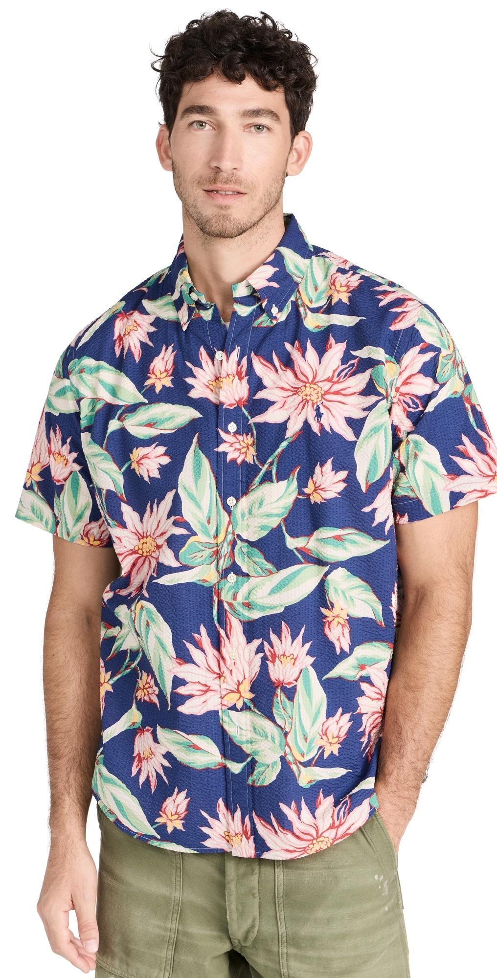 Classic Fit Printed Seersucker Shirt 6296 Belleville Floral Product Image