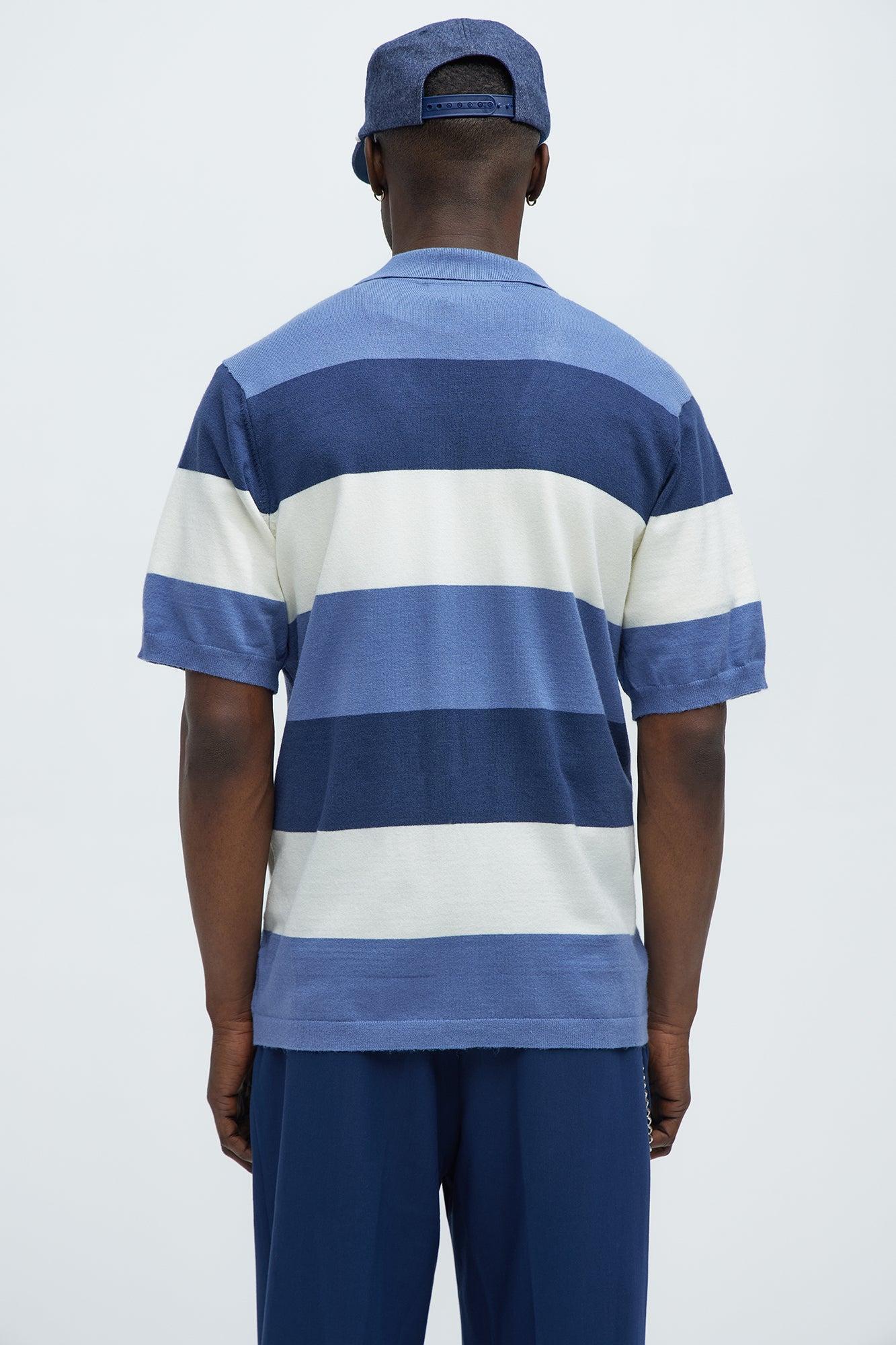 Dodge Cuban Collar Knit Shirt - Blue/combo Product Image