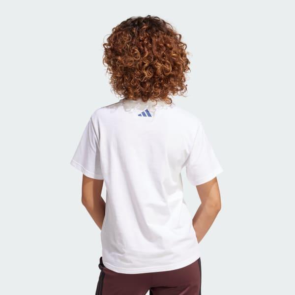 adidas Tech Illustrate Graphic Tee True Pink XS Womens Product Image