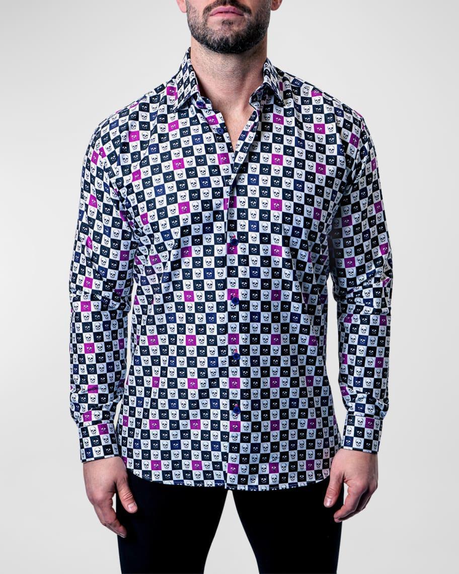Mens Fibonacci Skull Squares Dress Shirt Product Image