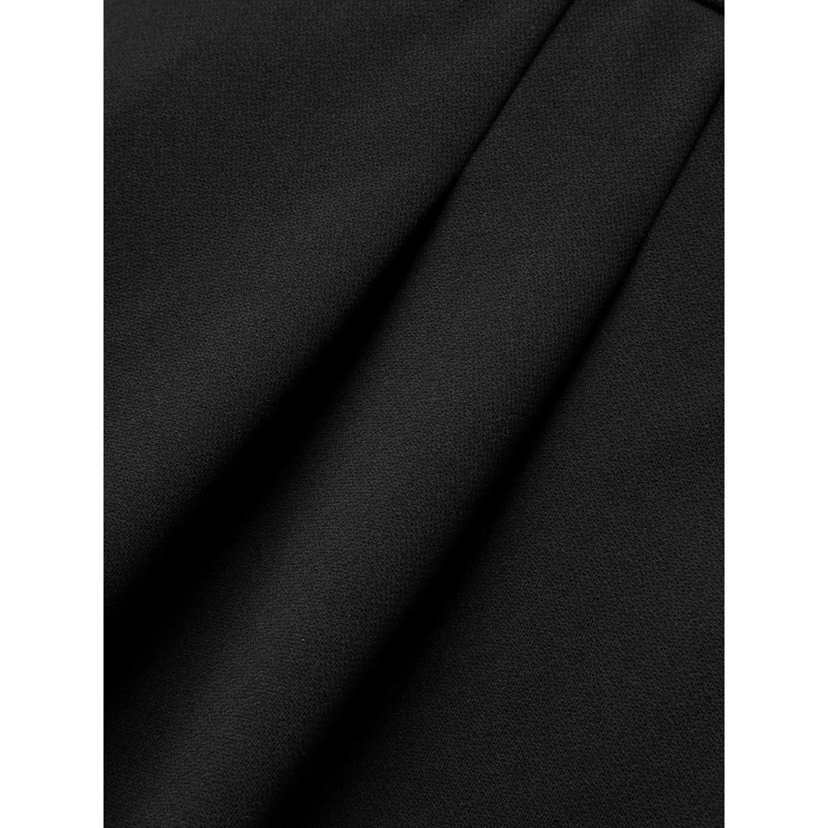 Plus Size Stretchy-Waist Straight Leg Pants Women Black Workwear Essentials Straight Leg Mid Rise Work Pants BloomChic 14-16/1X Product Image