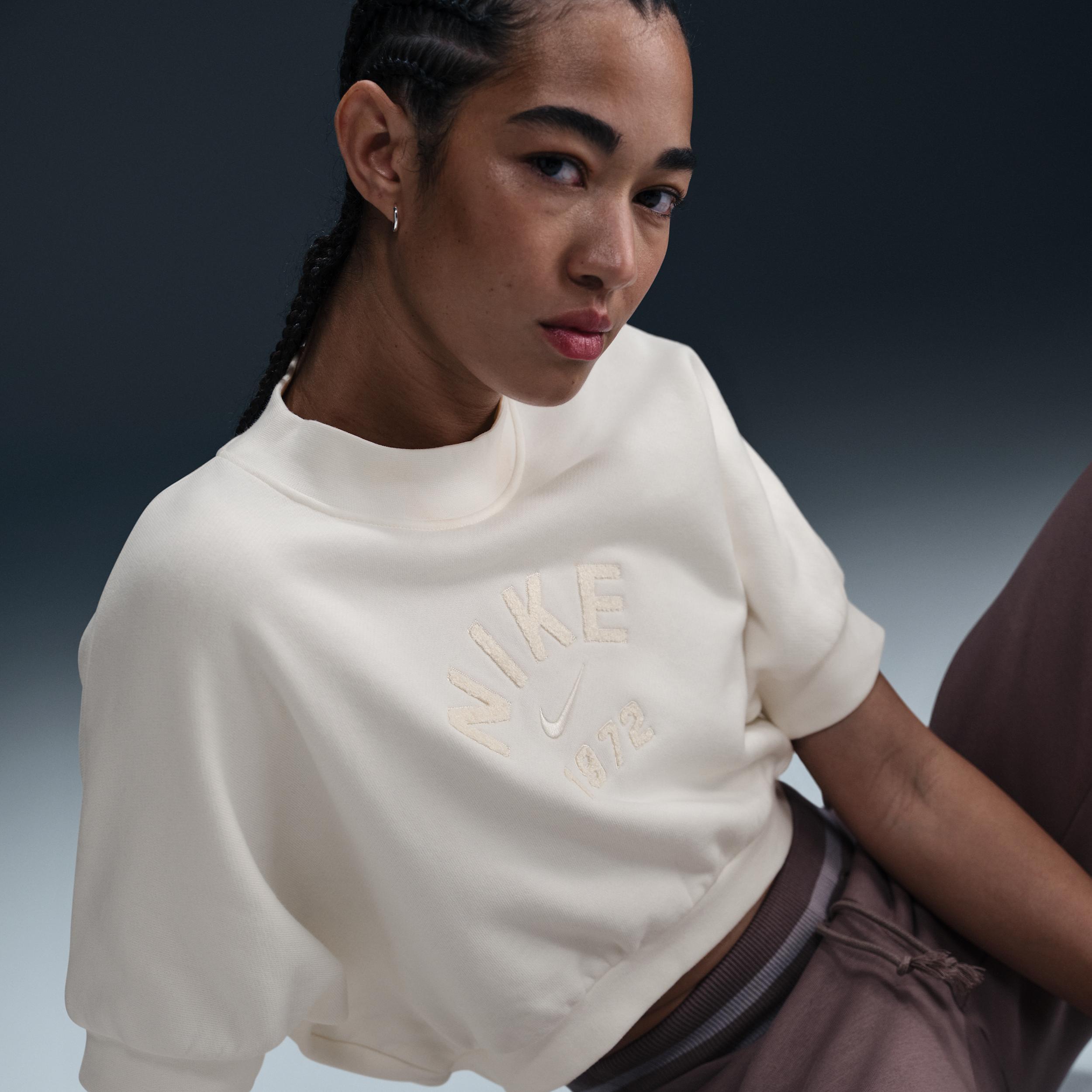 Nike Sportswear Collection Women's Crew-Neck Short-Sleeve Cropped French Terry Top Product Image