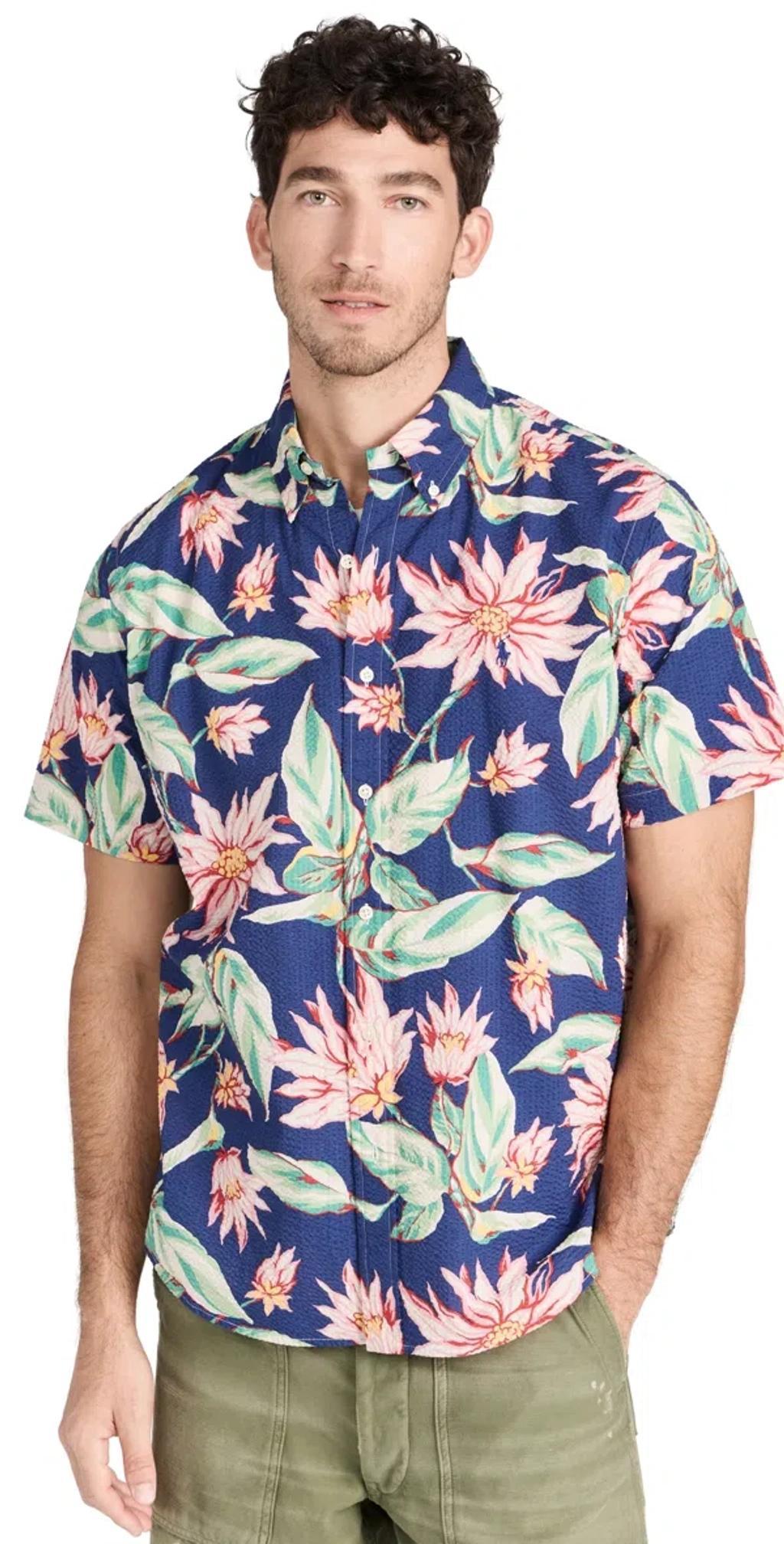 Classic Fit Printed Seersucker Shirt 6296 Belleville Floral Product Image