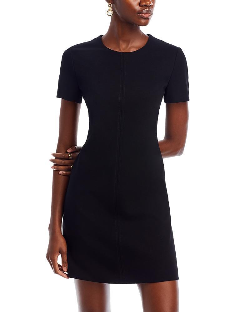 Womens Slim Fit Crewneck Dress in Stretch Fabric Product Image