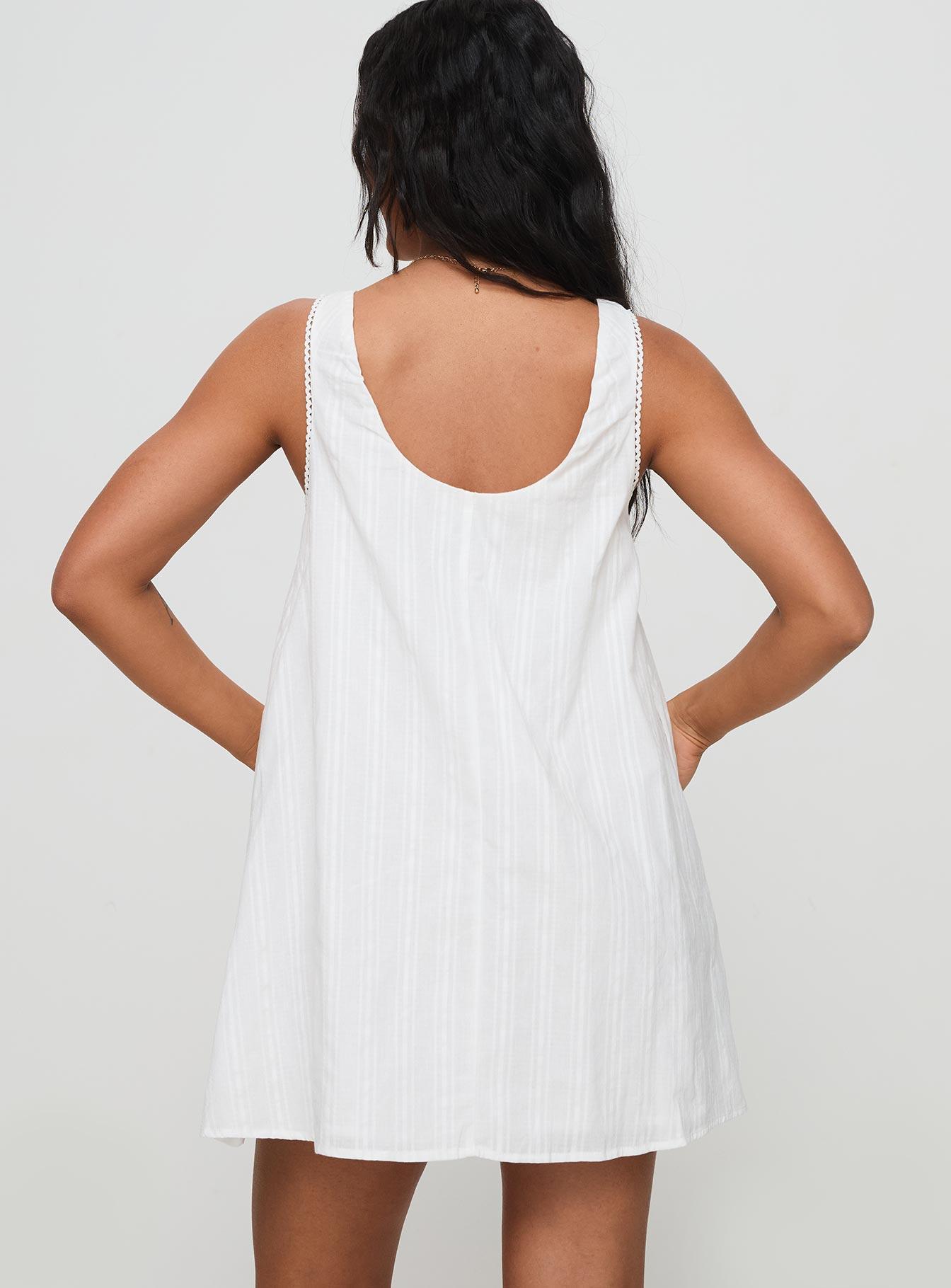 Antiquity Swing Mini Dress White Petite Product Image