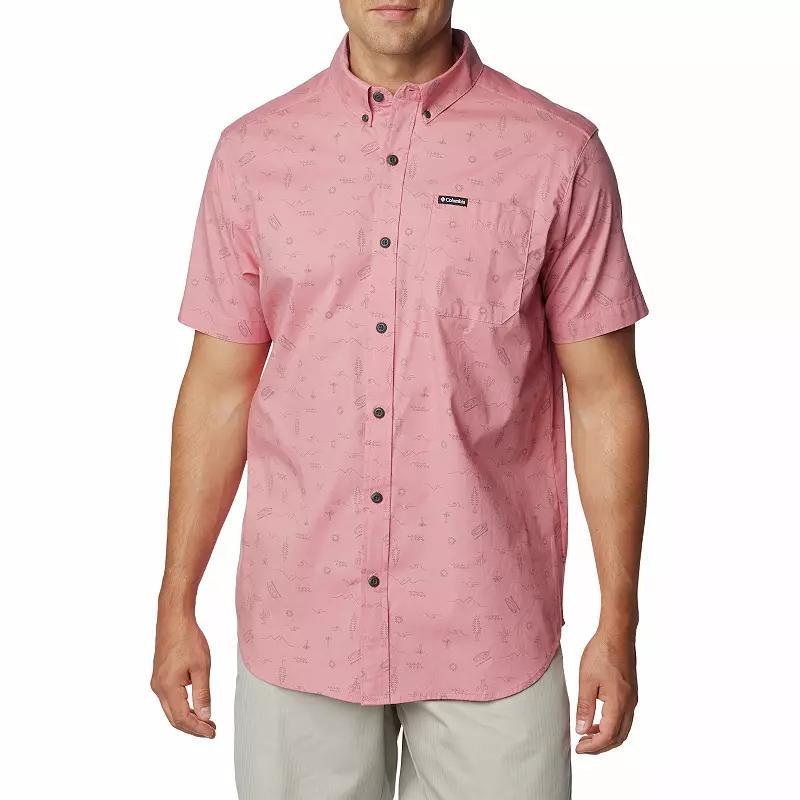 Men's Columbia Rapid Rivers™ Printed Button-Down Shirt, Size: Small, Blue Deserted Product Image