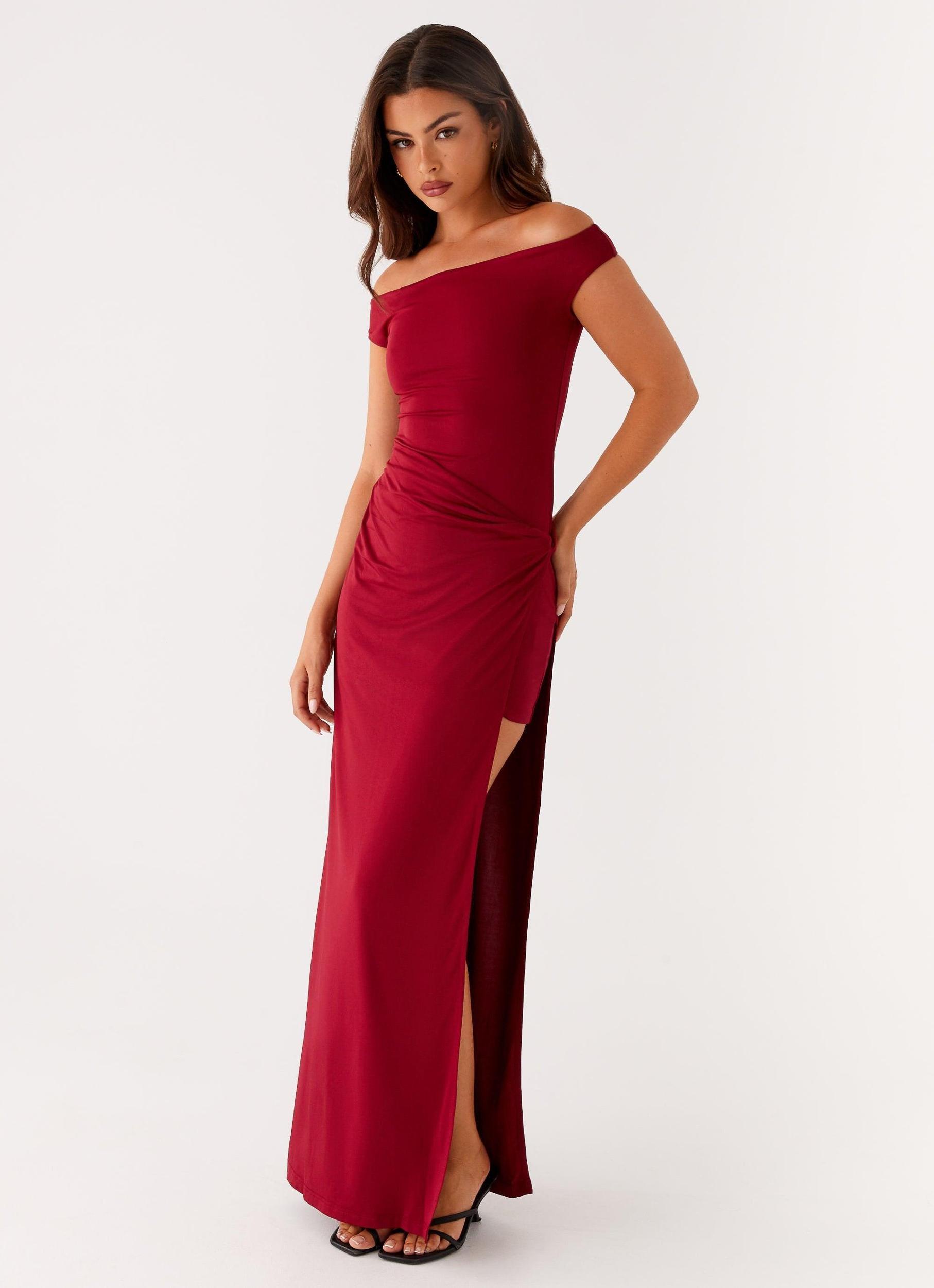 Amerie Maxi Dress - Maroon Product Image