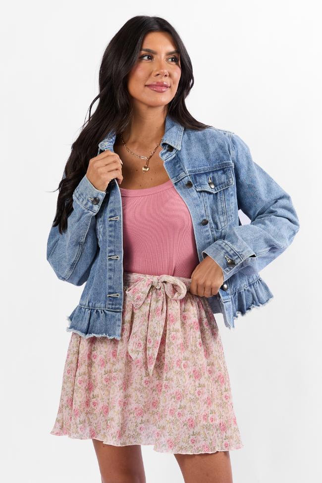 Brunch and Beyond Pink Multi Pleated Belted Floral Skort SALE Product Image