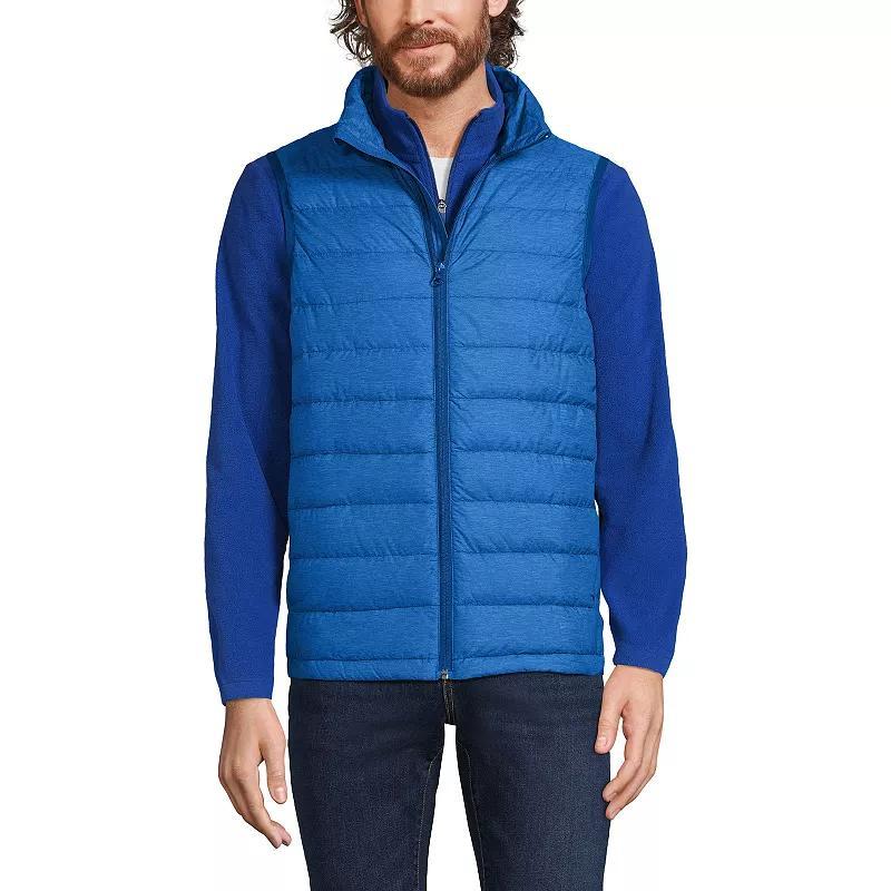 Men's Lands' End Wanderweight Down Puffer Vest, Size: Large, Mist Green Product Image
