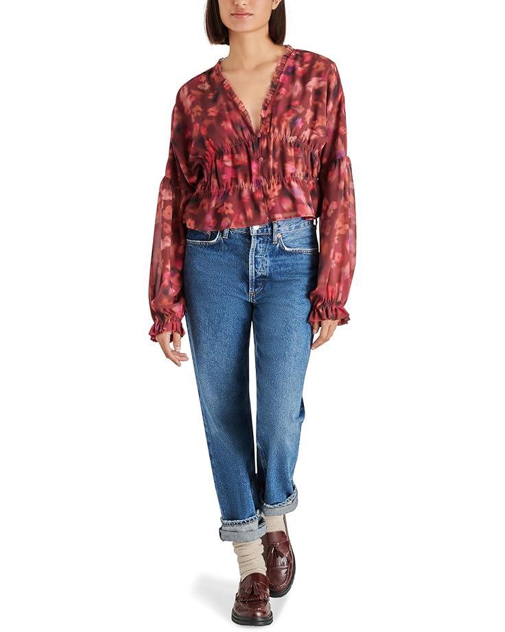 Long Sleeve Smocked Cuff Blouse Product Image