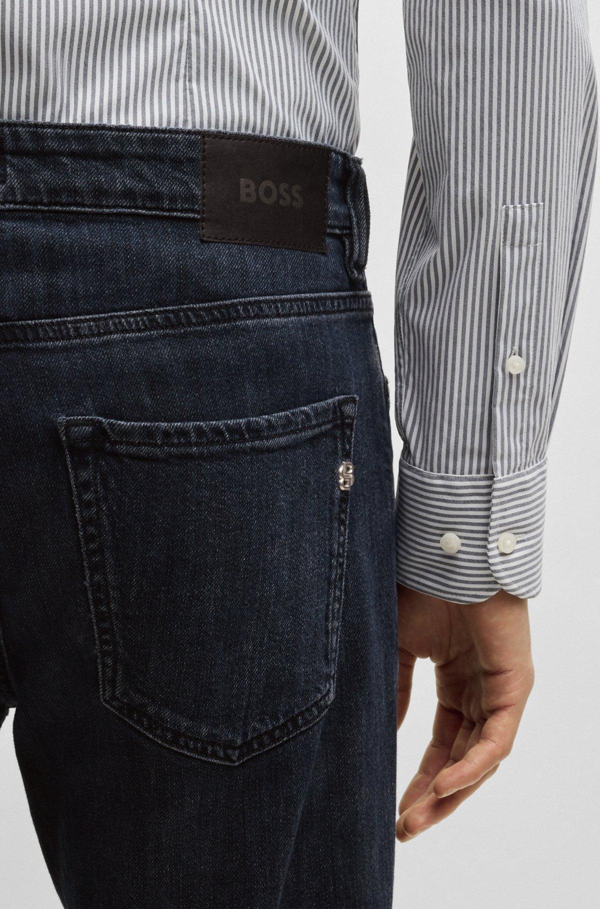 Delaware slim-fit jeans in dark-blue stretch denim Product Image
