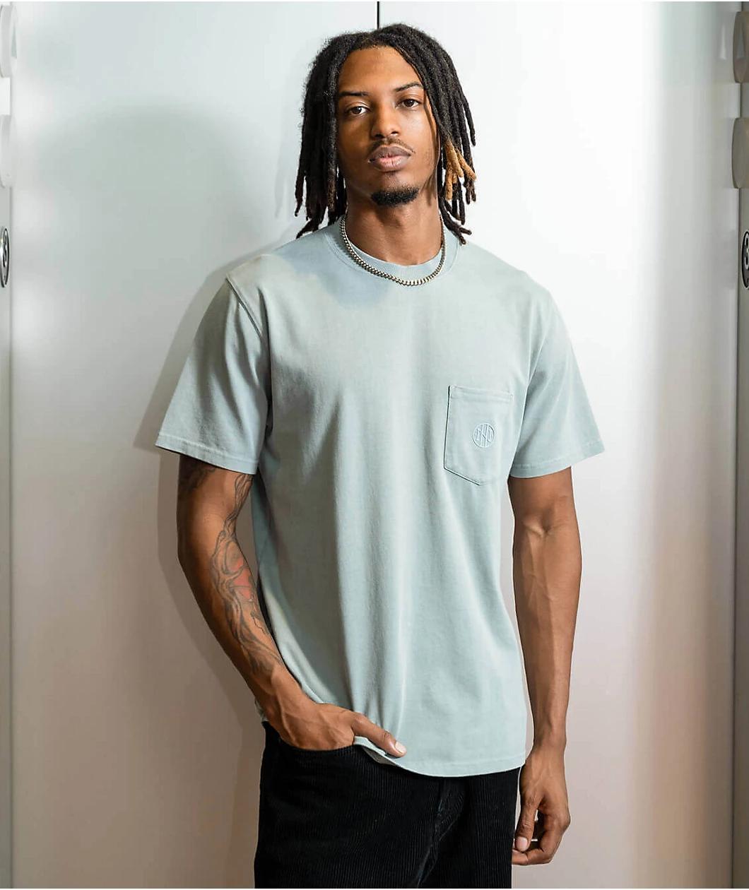 Ninth Hall Fundamentals Blue Boxy Pocket T-Shirt Product Image