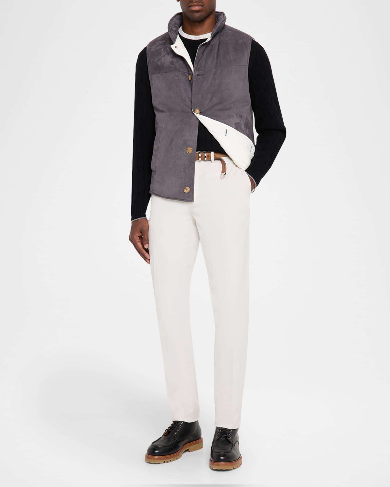 Men's Button-Front Suede Vest Product Image