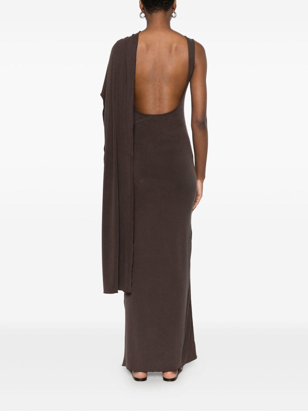 one-shoulder fine-ribbed maxi dress Product Image