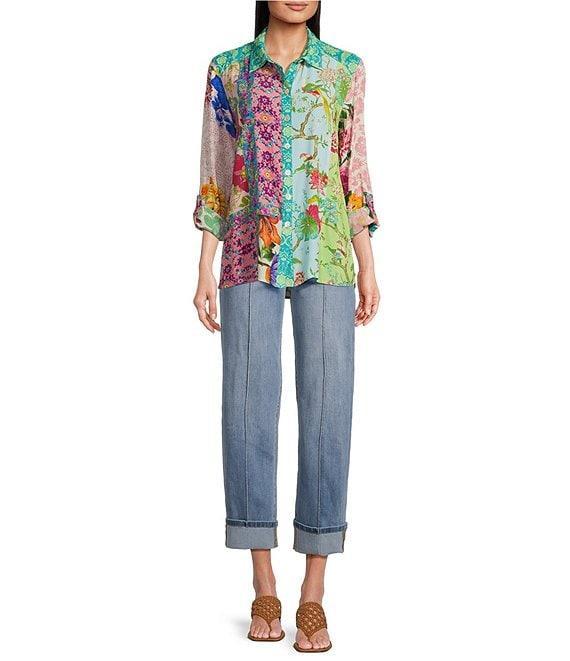 John Mark Wide Leg Folded Cuff Five Pocket Jeans Product Image