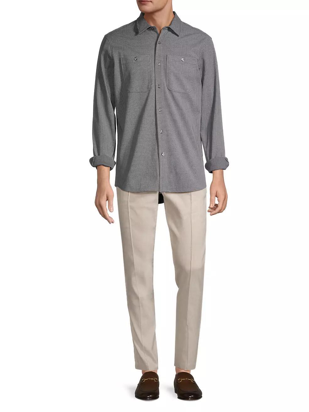 Cotton-Blend Slim-Fit Shirt Product Image