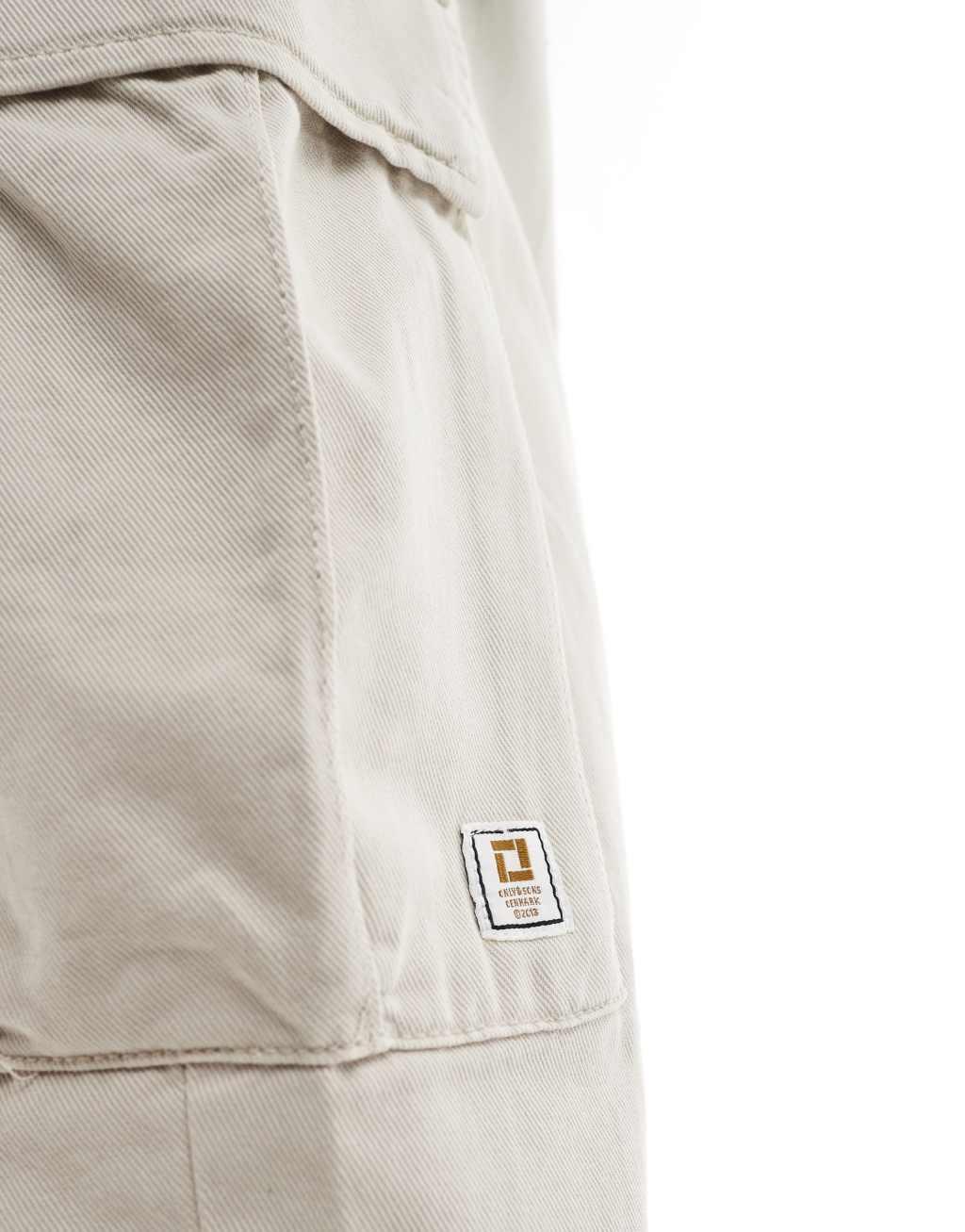 ONLY & SONS loose cargo pants in beige Product Image