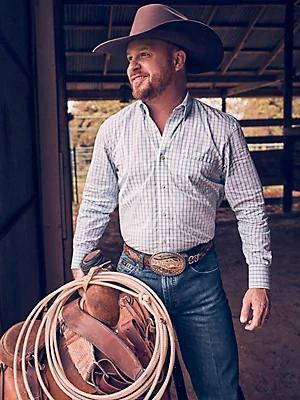 Men's Cody Johnson One Pocket Button Down Shirt in Gray Contrast Product Image