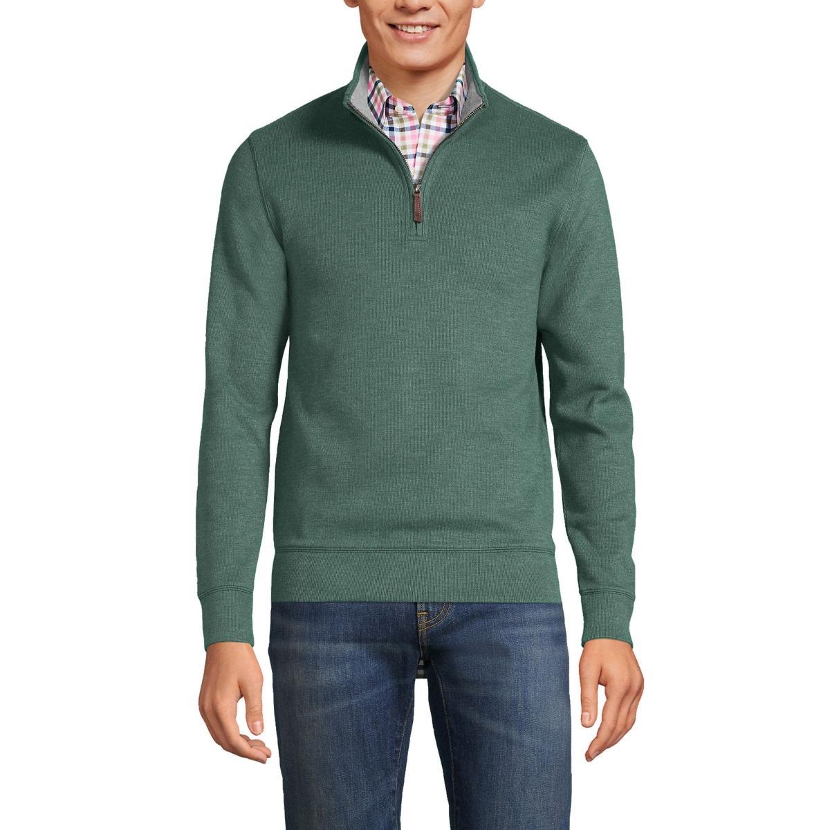 Big & Tall Lands End Bedford Classic-Fit Ribbed Quarter-Zip Sweater, Mens Product Image