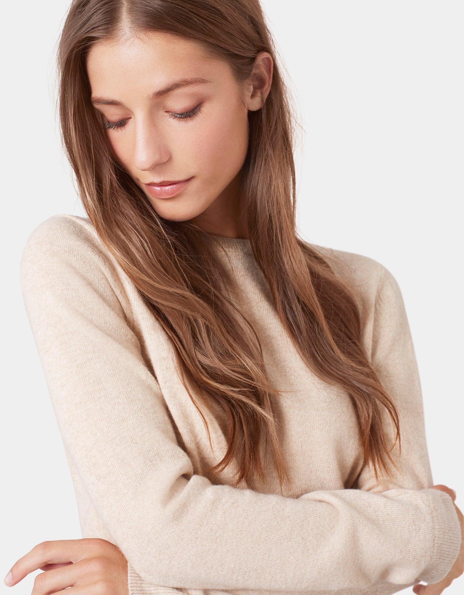 Women Light Merino Wool Crew - Polar Blue Product Image