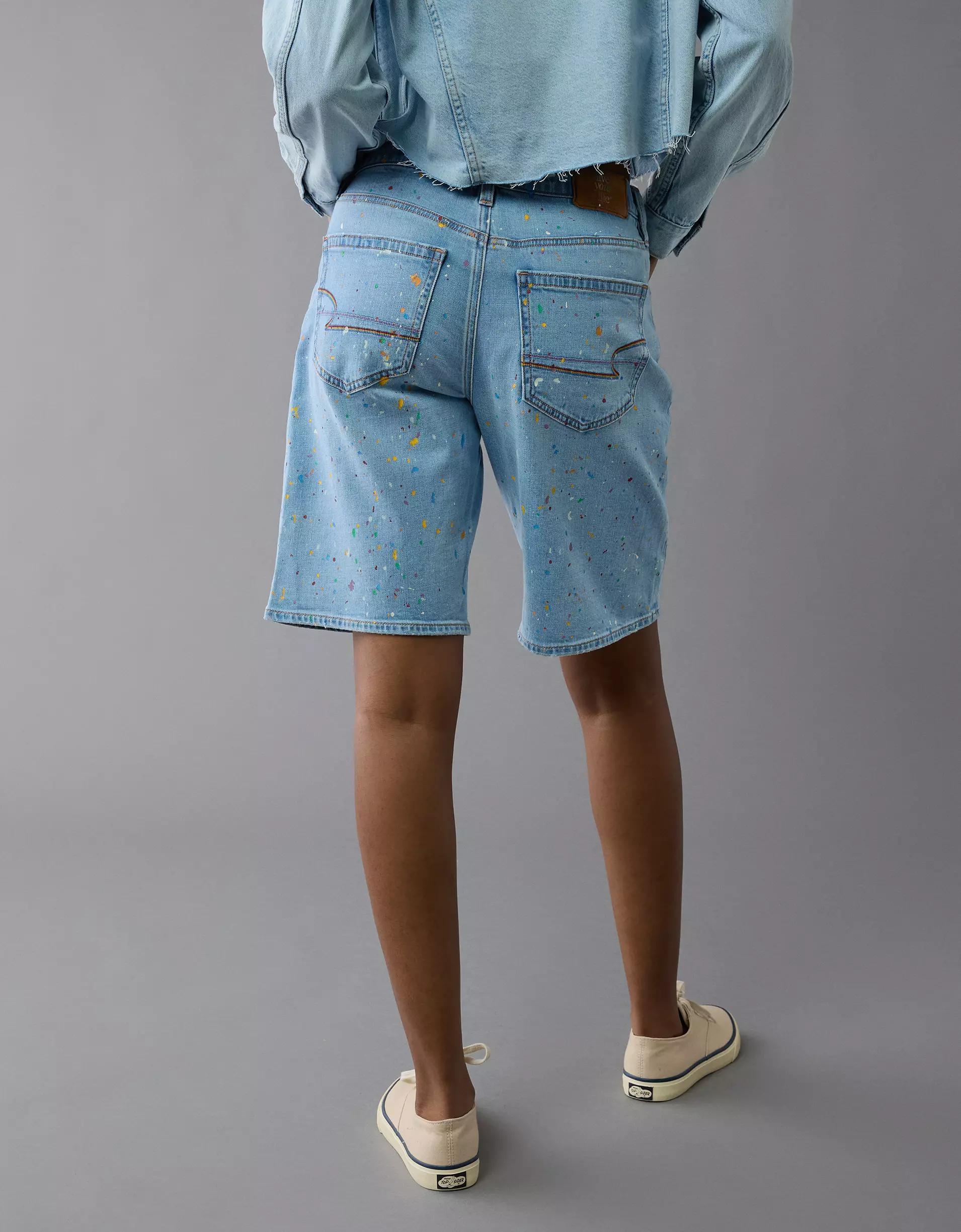 AE 11" Pride Dreamy Drape Stretch Denim High-Waisted Jort Product Image
