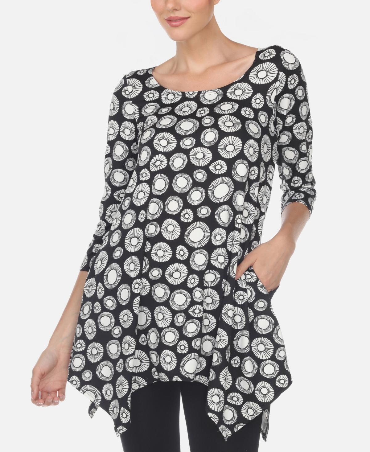 Womens Printed Geometric Circle Tunic Top Product Image