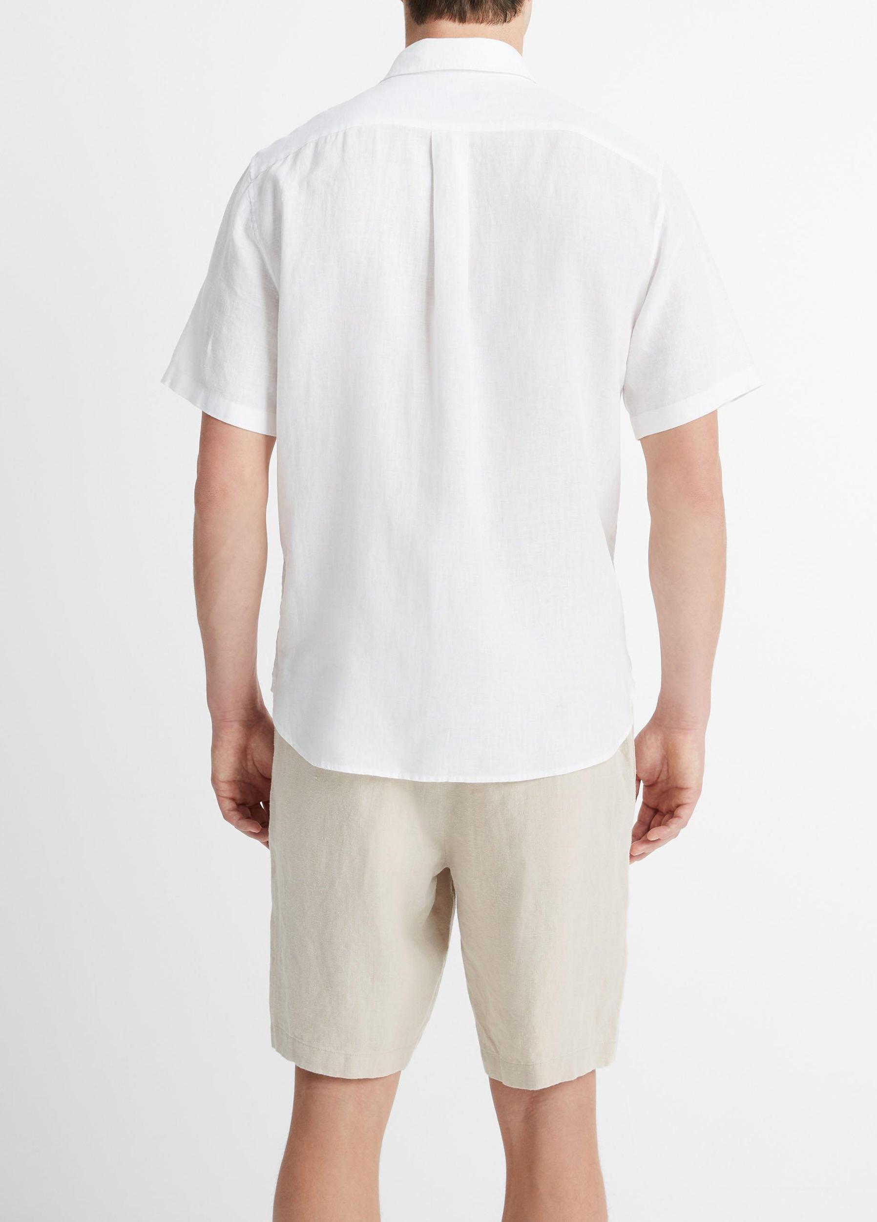 Mens Linen Short-Sleeve Shirt, Pumice Rock, Size XS Vince Product Image