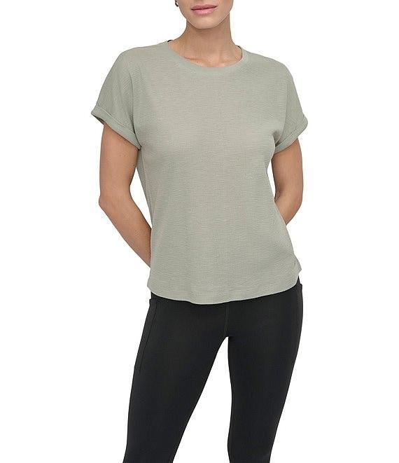 DKNY Sport by Donna Karan Mini Waffle Crew Neck Short Sleeve T-Shirt Product Image