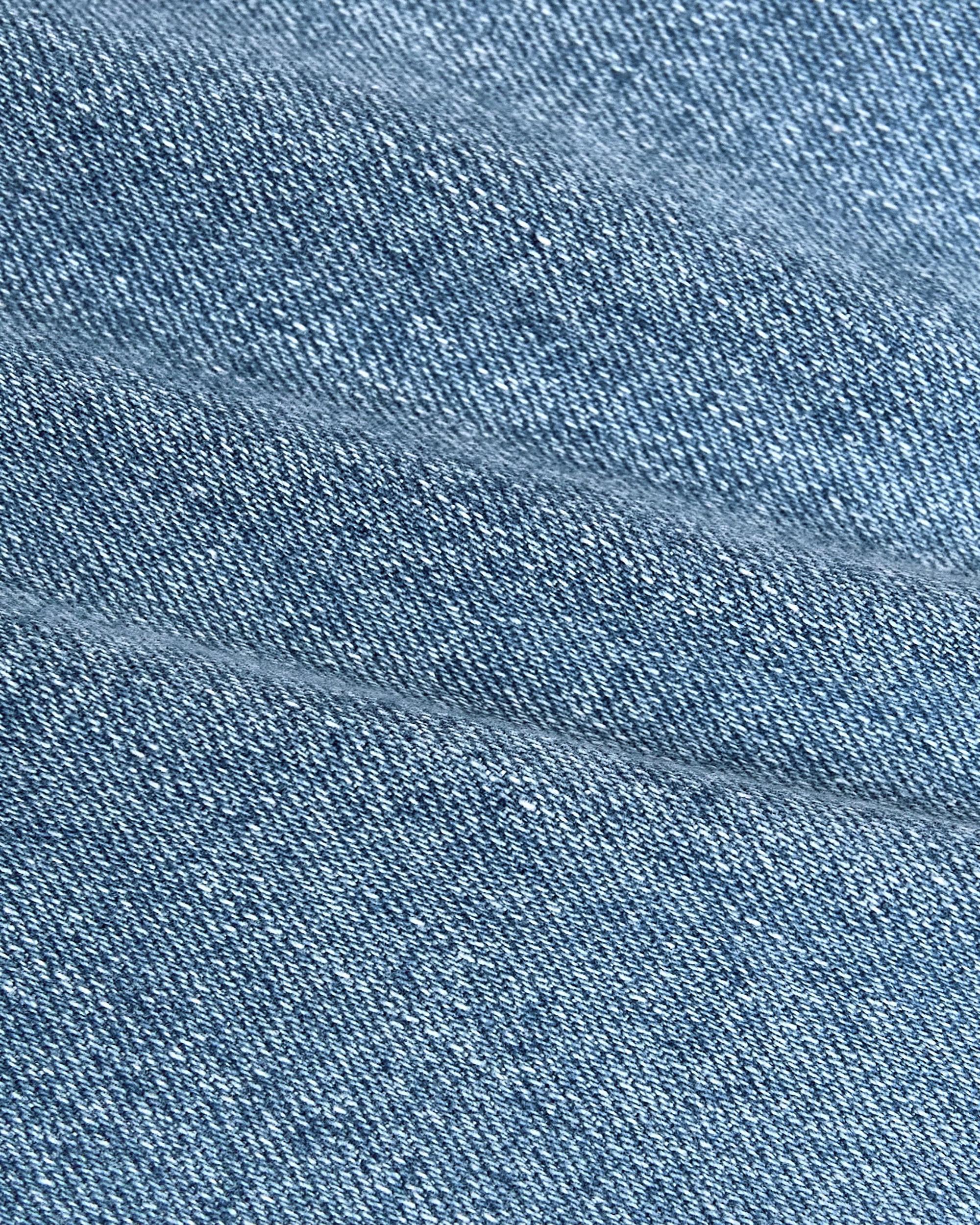Light Indigo Wash Slim Authentic Denim Jeans Product Image