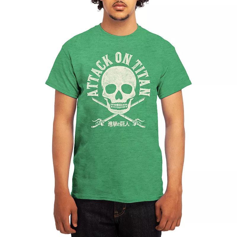 Men's Attack on Titan Skull Swords Tee, Size: XL, Grey Kelly Product Image