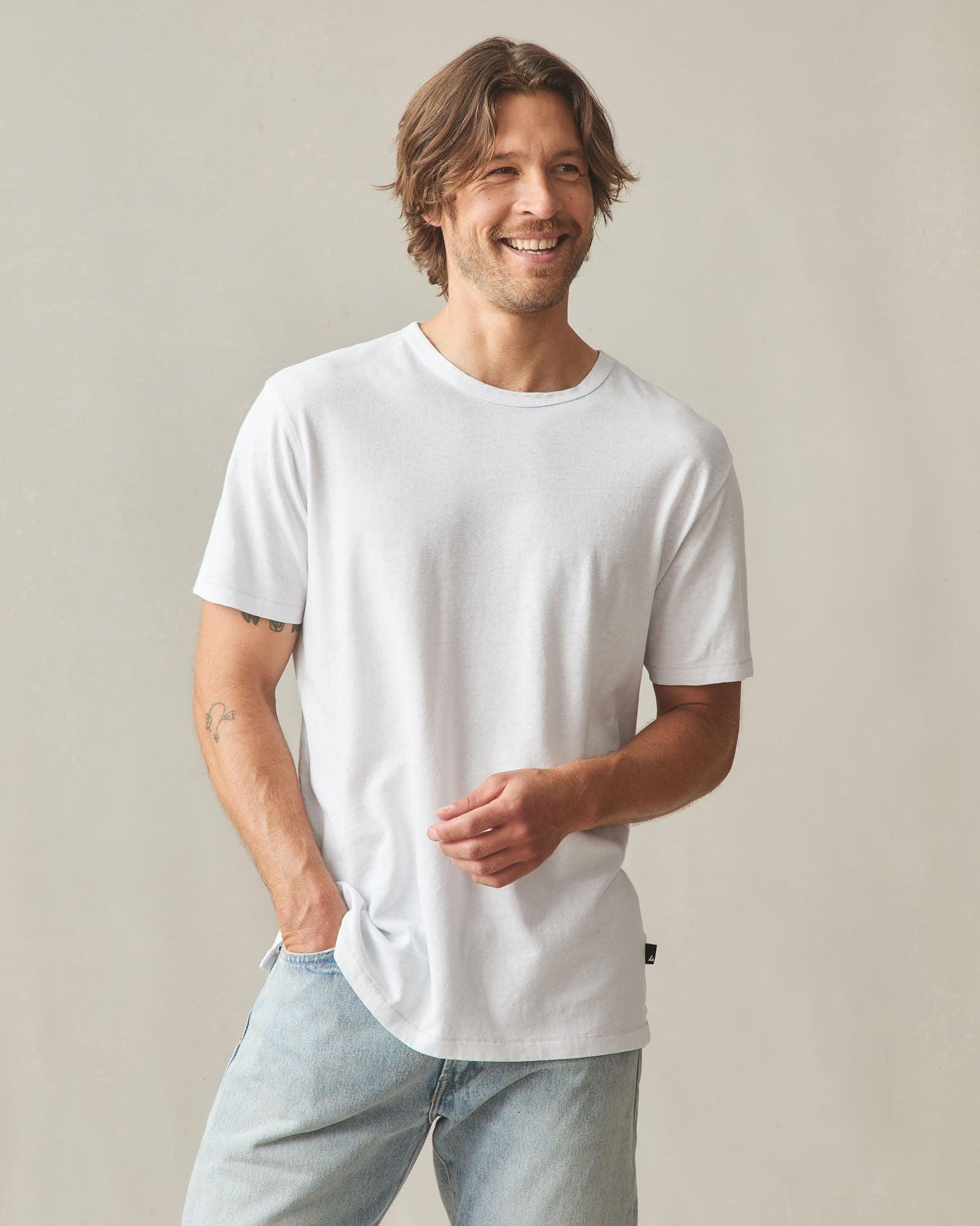 Men's Hemp Jersey Crew Tee - White Product Image