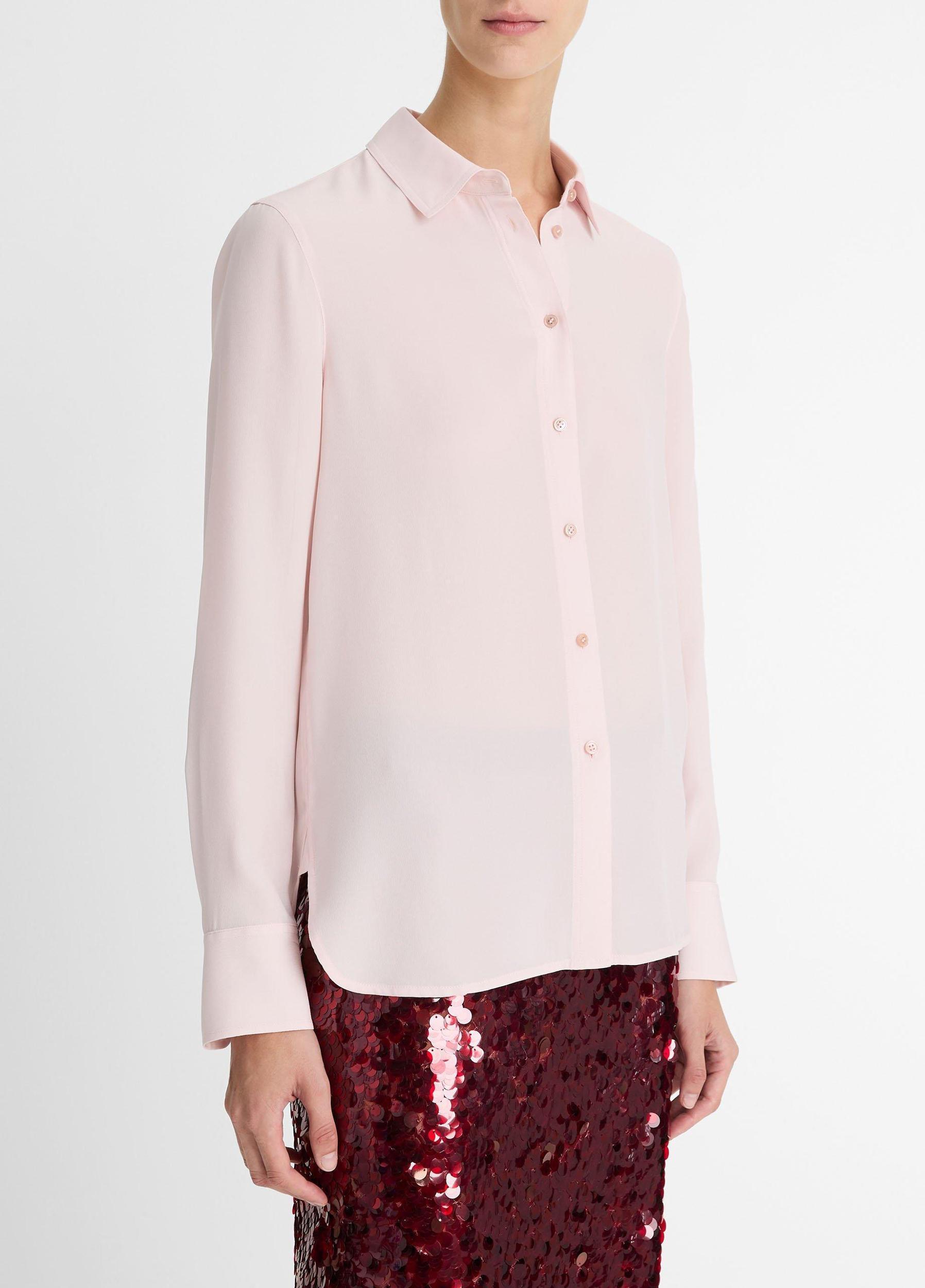 Womens Silk Slim-Fit Blouse, Vine, Size XXS Vince Product Image