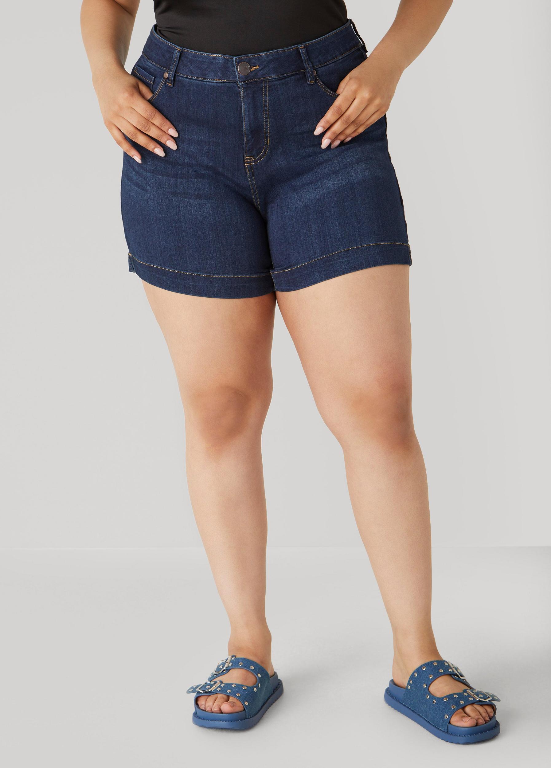 Mid Rise Denim Shorts Product Image